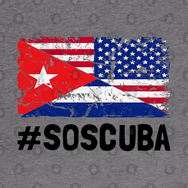 SOS Cuba Flag Free Cuba Libre 2021 by dyazagita